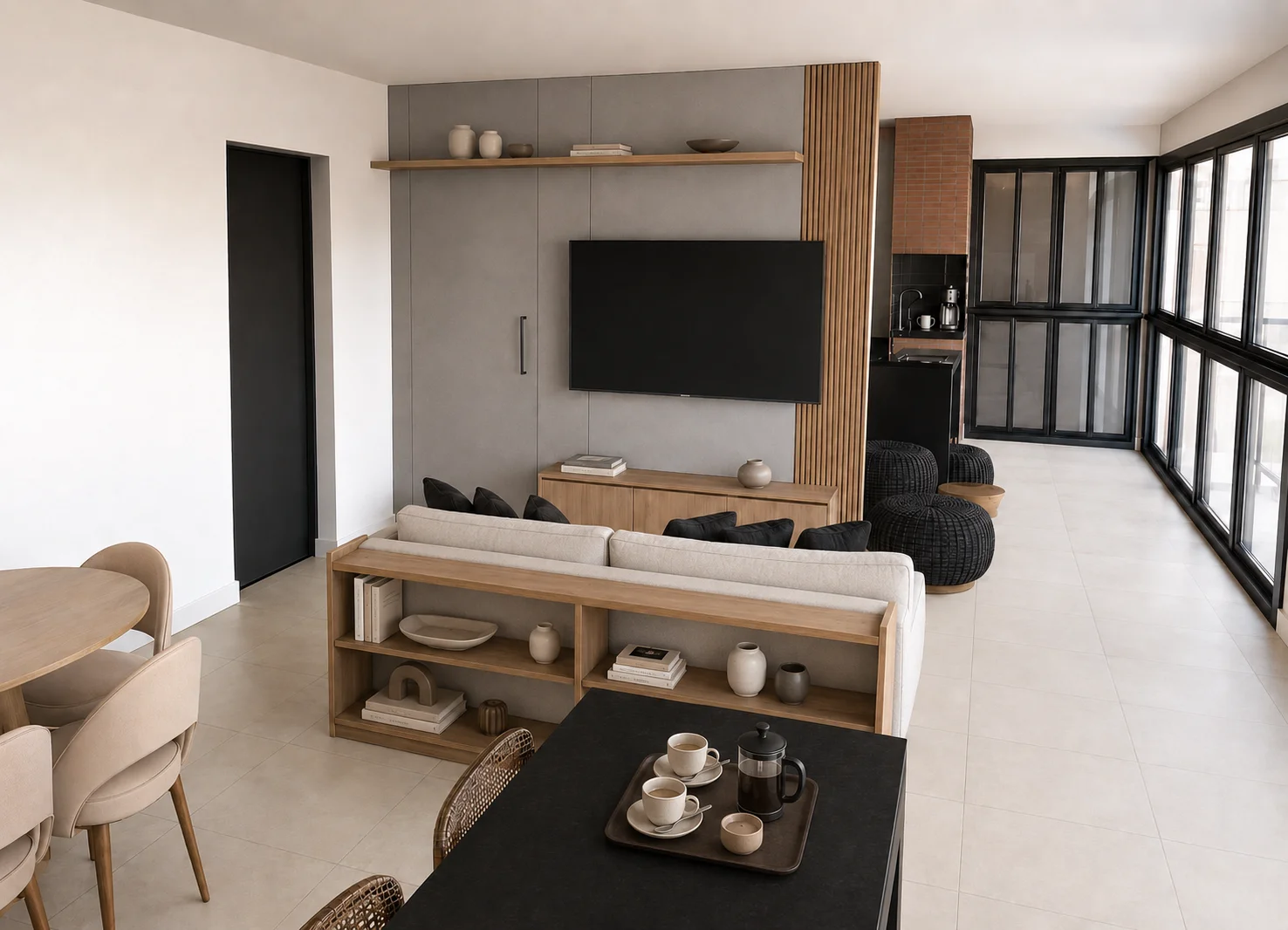 Living Integrado à Varanda Gourmet